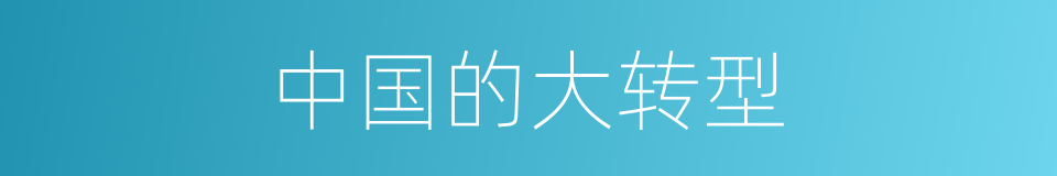 中国的大转型的同义词