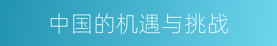 中国的机遇与挑战的同义词
