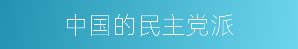 中国的民主党派的同义词