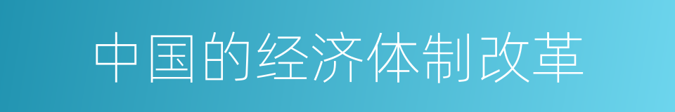 中国的经济体制改革的同义词