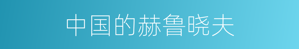 中国的赫鲁晓夫的同义词