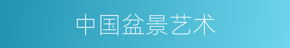 中国盆景艺术的同义词