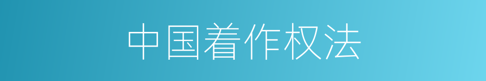 中国着作权法的同义词