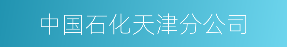 中国石化天津分公司的同义词