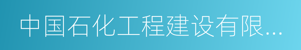 中国石化工程建设有限公司的同义词