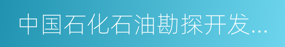 中国石化石油勘探开发研究院的同义词