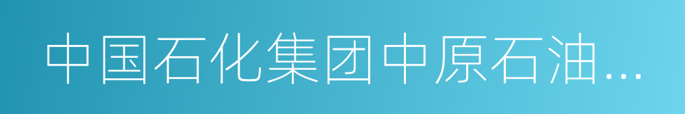 中国石化集团中原石油勘探局的同义词