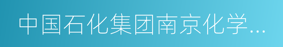 中国石化集团南京化学工业有限公司的同义词