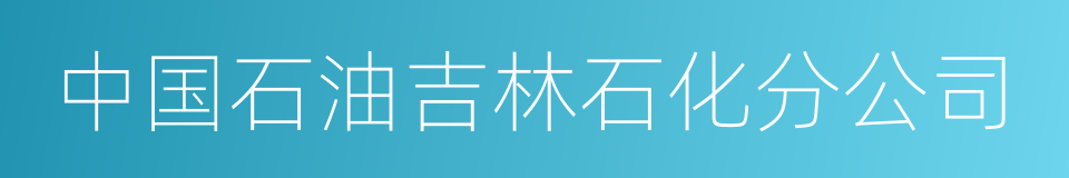 中国石油吉林石化分公司的同义词