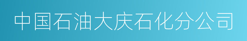 中国石油大庆石化分公司的同义词