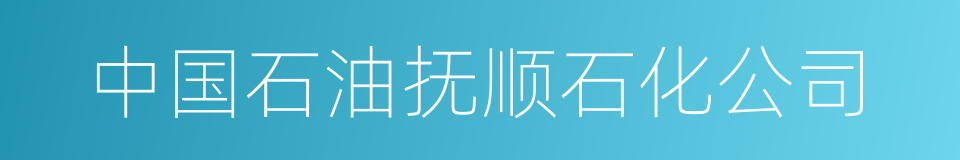 中国石油抚顺石化公司的同义词
