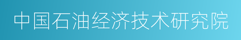 中国石油经济技术研究院的同义词