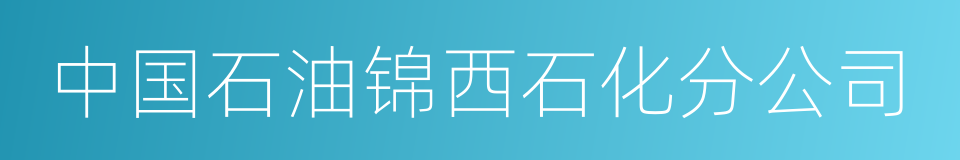 中国石油锦西石化分公司的同义词