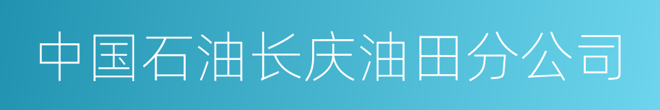 中国石油长庆油田分公司的同义词