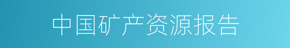 中国矿产资源报告的同义词