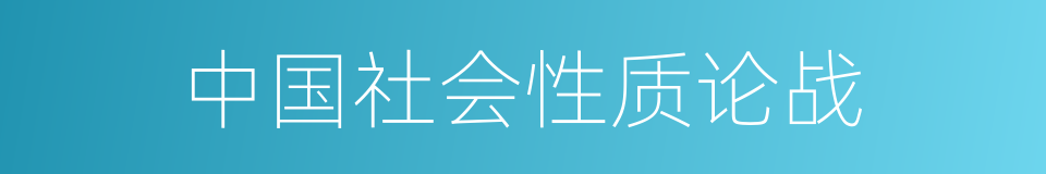 中国社会性质论战的同义词
