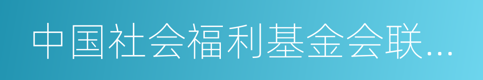 中国社会福利基金会联合劝募中心的同义词