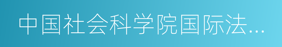 中国社会科学院国际法研究所的同义词