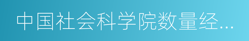 中国社会科学院数量经济与技术经济研究所的同义词