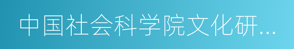 中国社会科学院文化研究中心的同义词