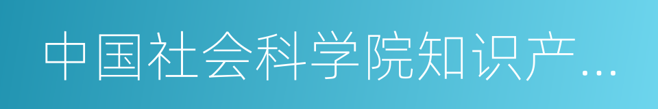 中国社会科学院知识产权中心的同义词