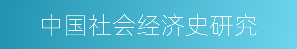 中国社会经济史研究的同义词