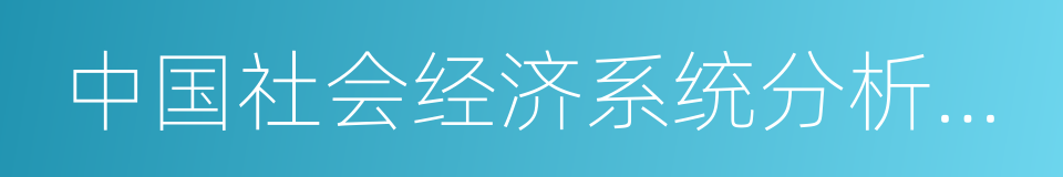 中国社会经济系统分析研究会的同义词