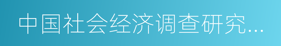 中国社会经济调查研究中心的同义词