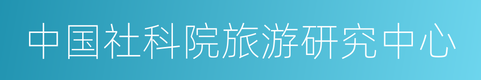 中国社科院旅游研究中心的同义词