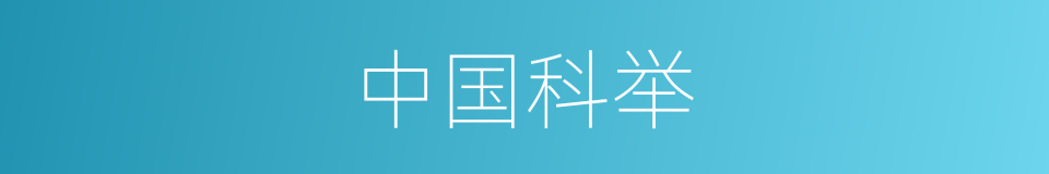 中国科举的同义词