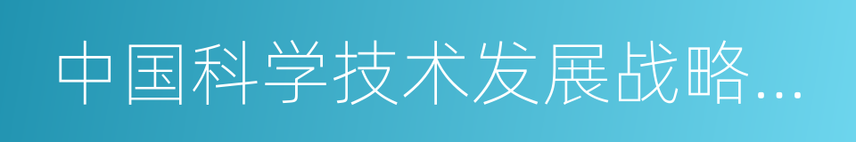 中国科学技术发展战略研究院的同义词