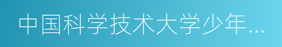 中国科学技术大学少年班学院的意思