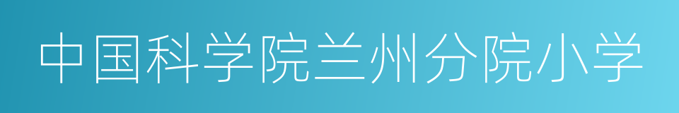 中国科学院兰州分院小学的同义词