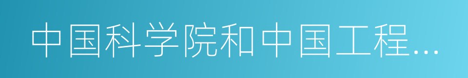 中国科学院和中国工程院院士的同义词