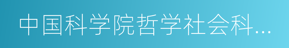 中国科学院哲学社会科学部主任的同义词