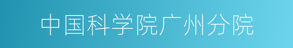 中国科学院广州分院的同义词