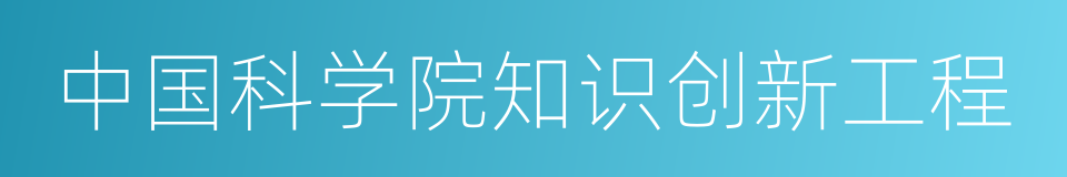 中国科学院知识创新工程的同义词