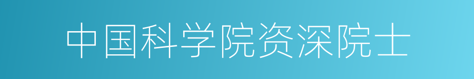 中国科学院资深院士的同义词