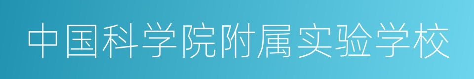 中国科学院附属实验学校的同义词