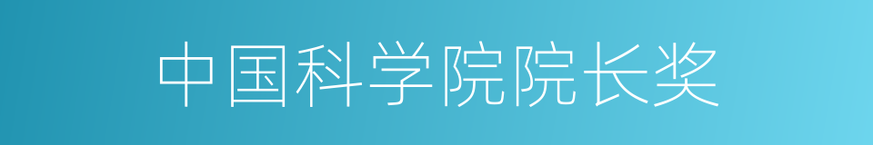 中国科学院院长奖的同义词