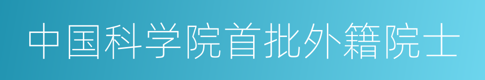 中国科学院首批外籍院士的同义词