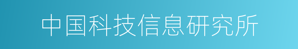 中国科技信息研究所的同义词