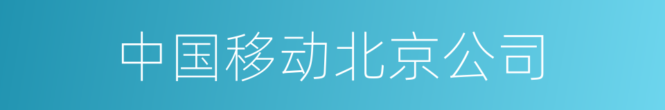 中国移动北京公司的同义词