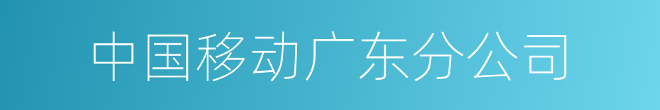 中国移动广东分公司的同义词