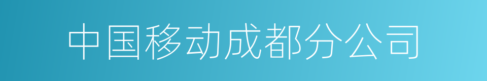 中国移动成都分公司的同义词