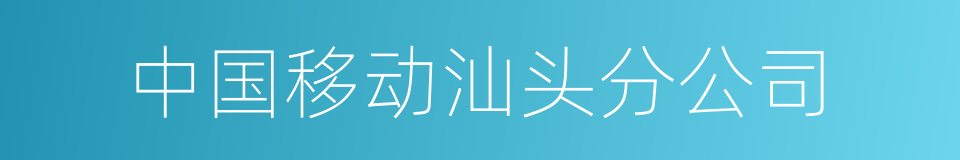 中国移动汕头分公司的同义词