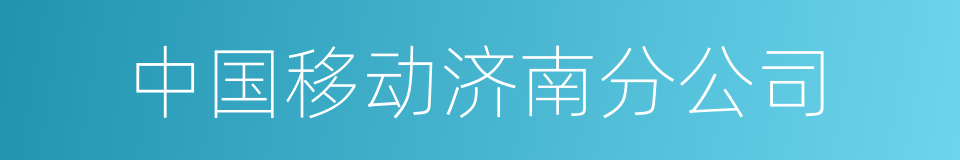 中国移动济南分公司的同义词