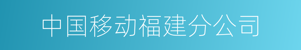 中国移动福建分公司的同义词