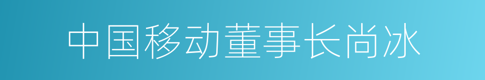 中国移动董事长尚冰的同义词