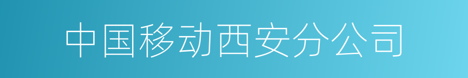 中国移动西安分公司的同义词